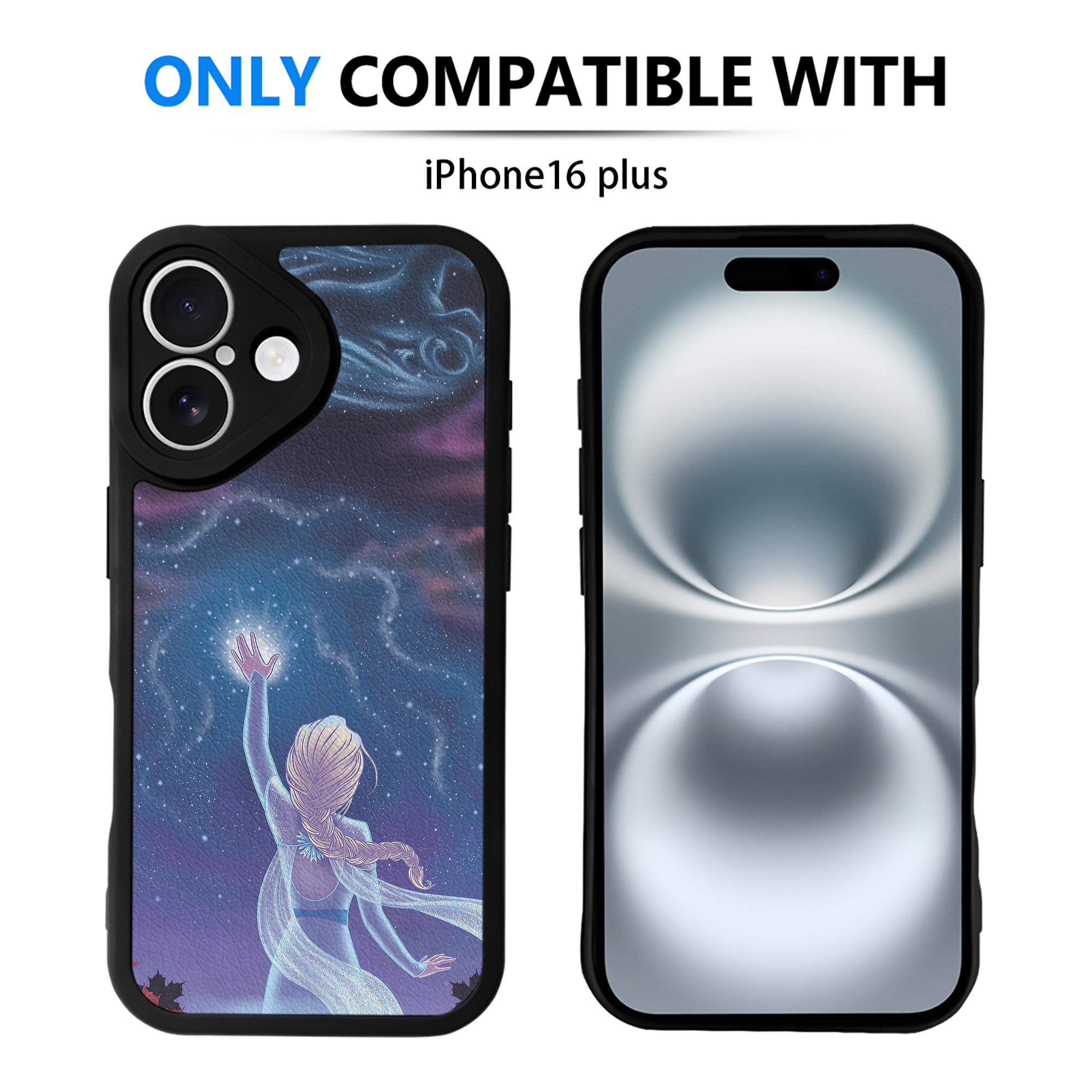 （画像用） アナと雪の女王 アンナ エルサ Frozen Anna Elsa 【iPhone 16シリーズ対応】シリコンスマホケース（レザー調） 材質：シリコン